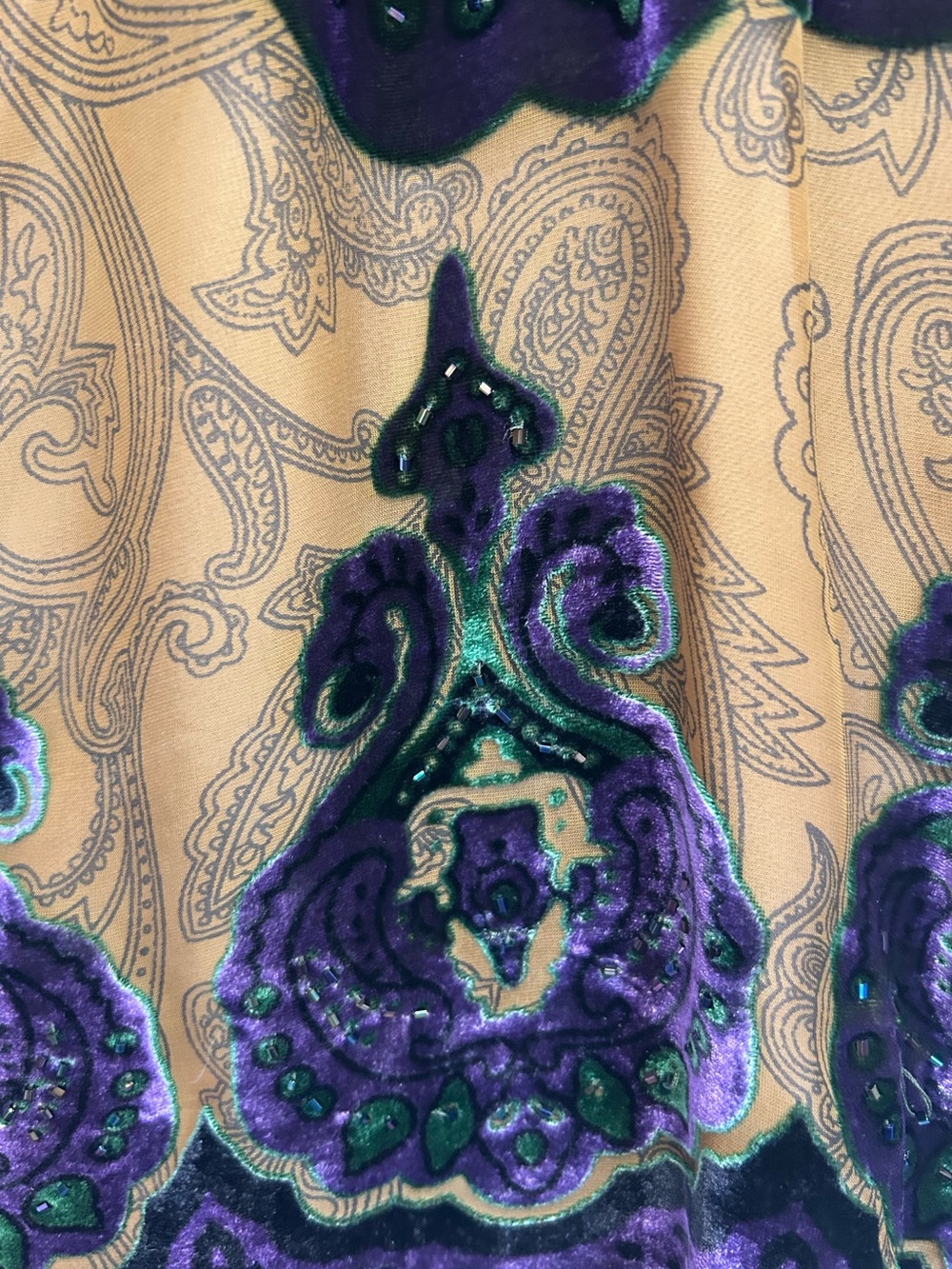 Vintage Hale Bob Silk Burnout Velvet Beaded Cami - Like New - Picture 3 of 5